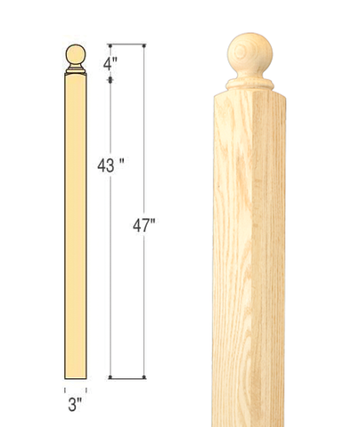 Hampton Ball Top Starting Newel : C-4070 | Stair parts