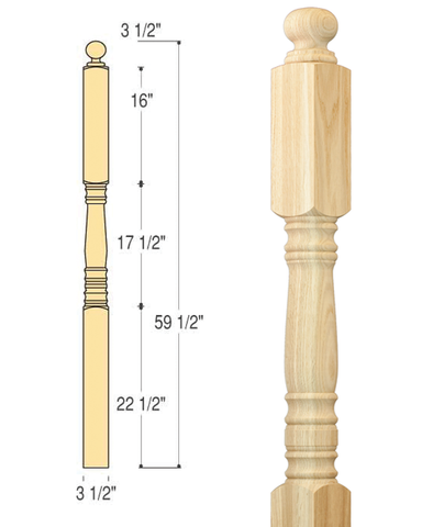 Hampton Landing Newel : C-4003 | Stair parts