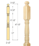 Hampton Starting Newel : C-4001 | Stair parts