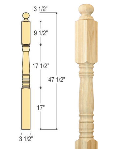 Hampton Starting Newel : C-4001 | Stair parts