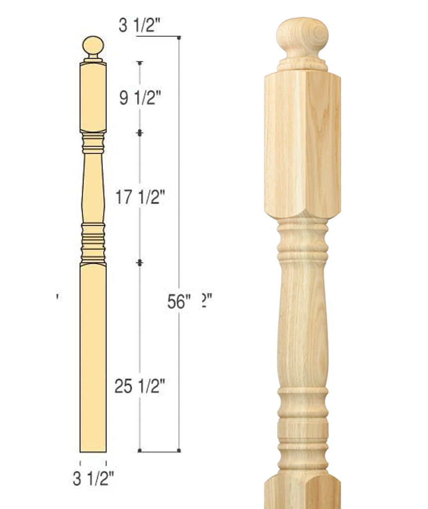 Hampton Starting Newel : C-4002 | Stair parts