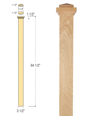 Landing Box Newel with Interchangeable Caps : C-4075 | Stair parts