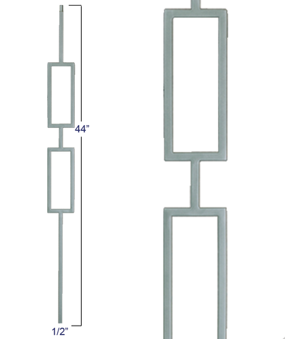 Liberty Series Double Square Panel 1/2" Iron Baluster: 2671 | Stair parts