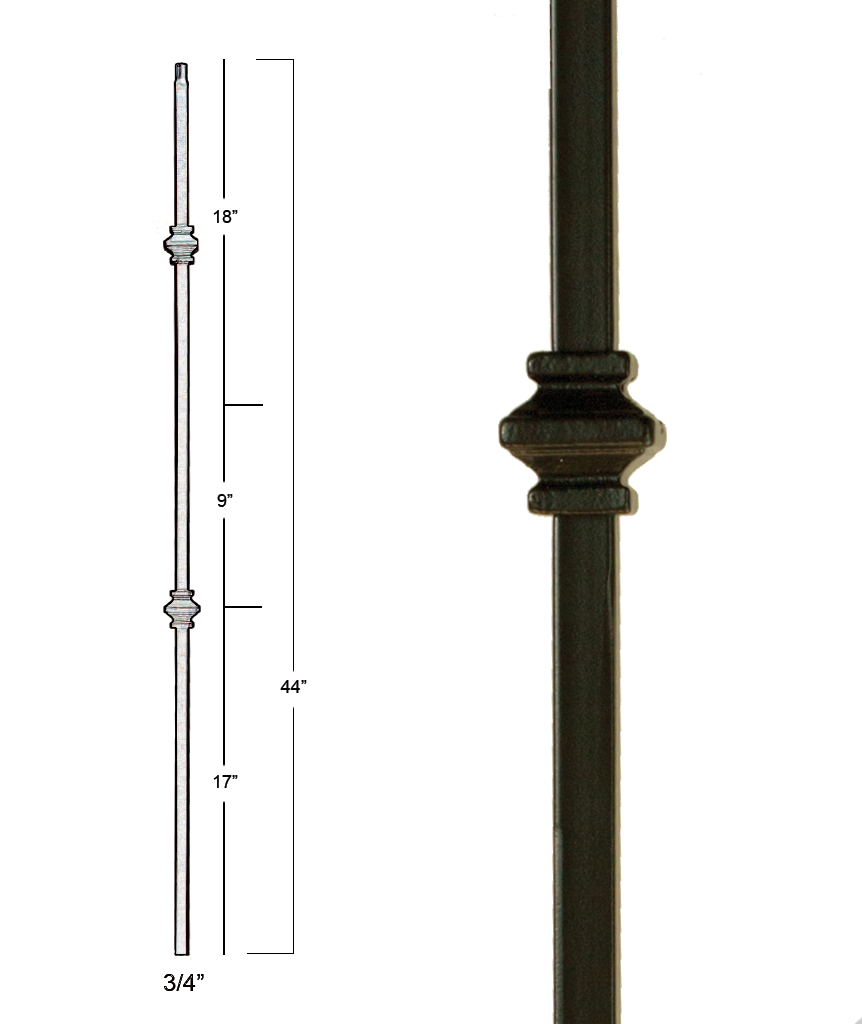 Mega Double Knuckle Iron Baluster : 2857 | Stair parts