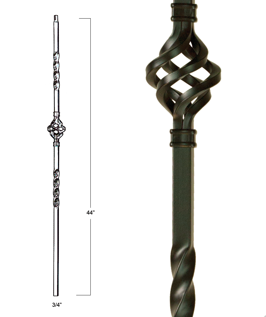 Mega Single Basket Iron Baluster : 2852 | Stair parts