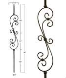 Mega Skinny Scroll Iron Baluster : 2881 | Stair parts