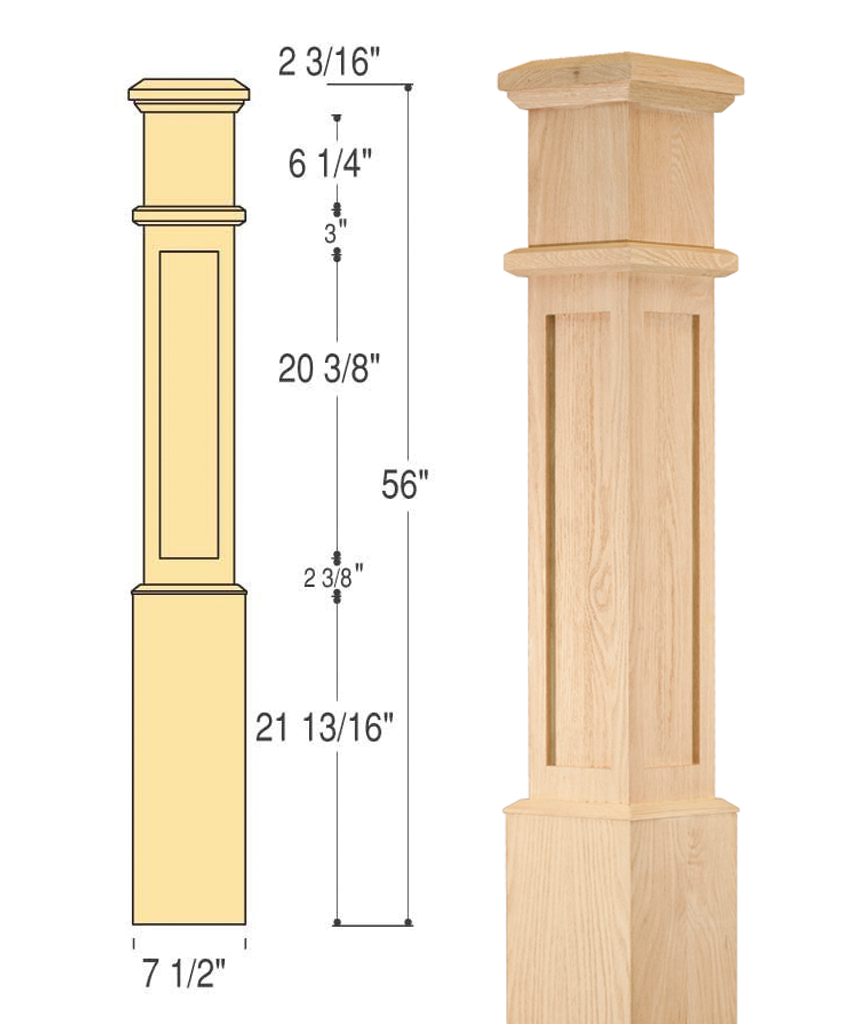 Mission Box Newel (Large) : C-4890 | Stair parts