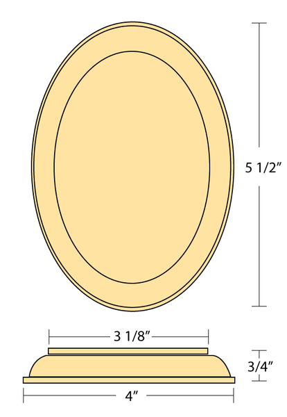 Rosette - Oval - C-7337 | Stair parts