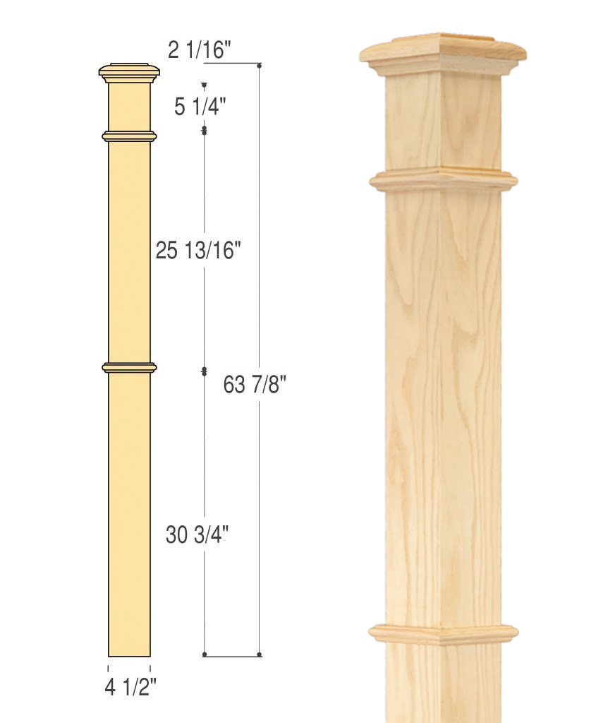 Plain Box Newel : C-4695 | Stair parts