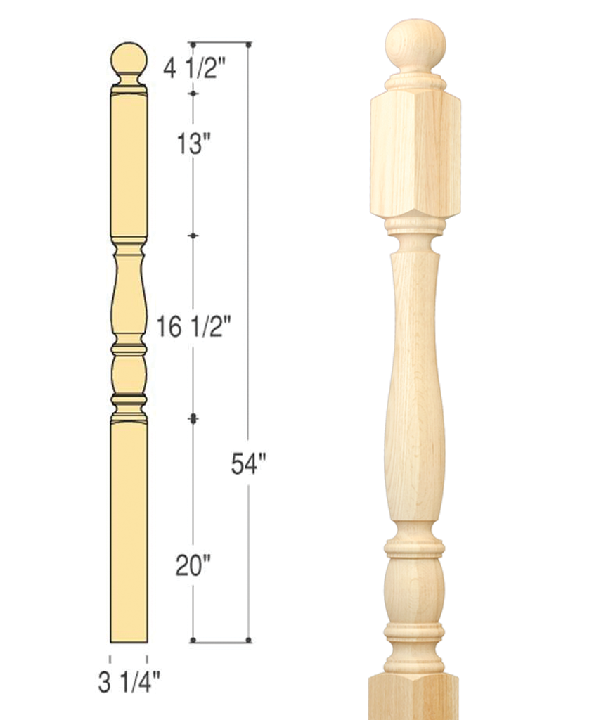 Richmond Ball Top Angle Newel : C-4446 | Stair parts