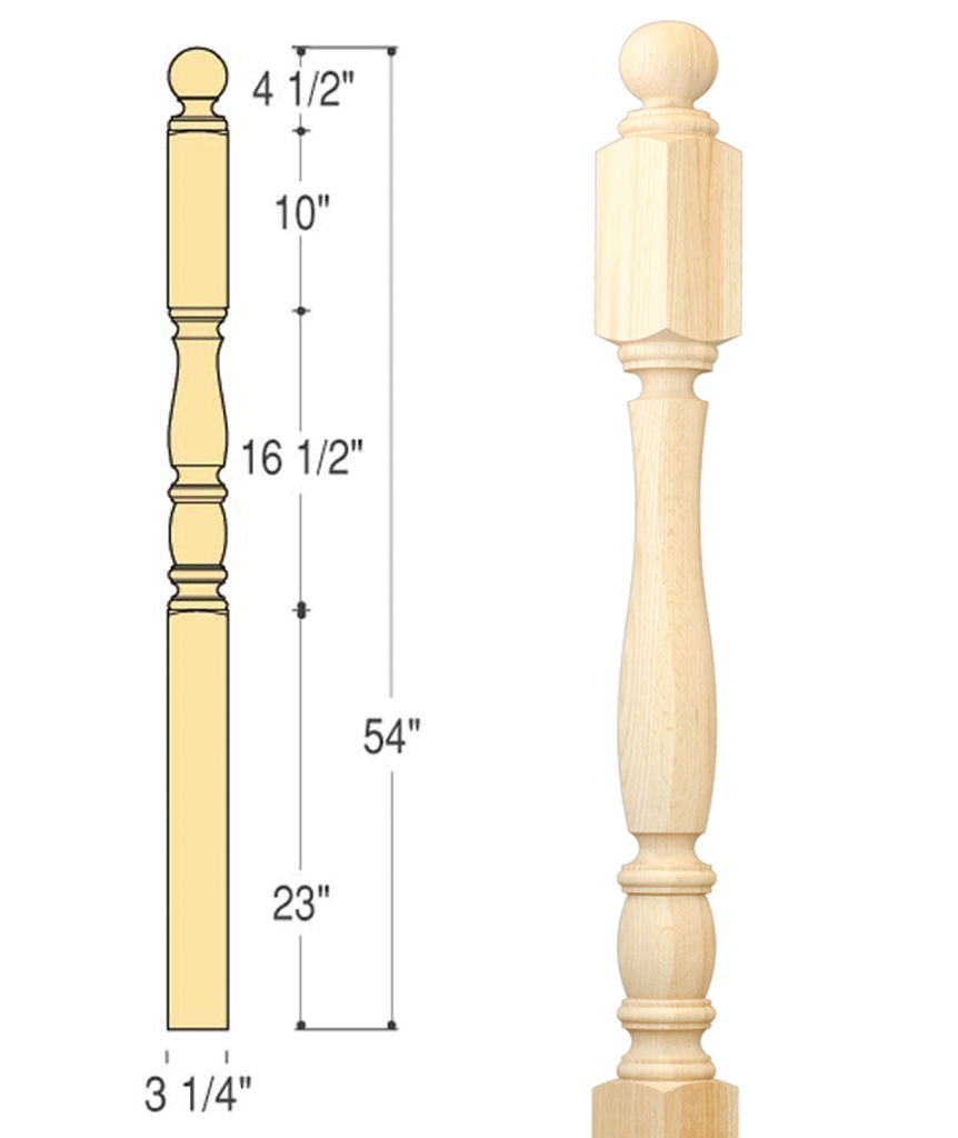 Richmond Ball Top Starting Newel : C-4440 | Stair parts