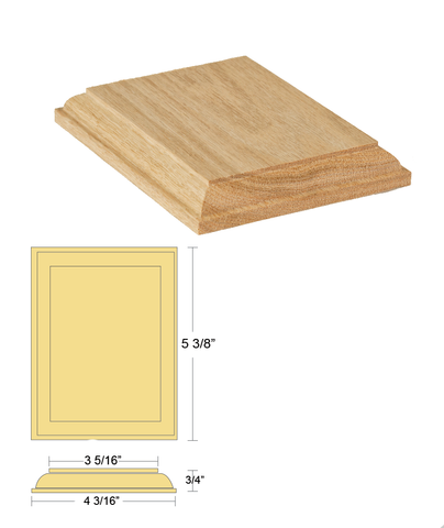 Rosette - Rectangle    C-7318 | Stair parts