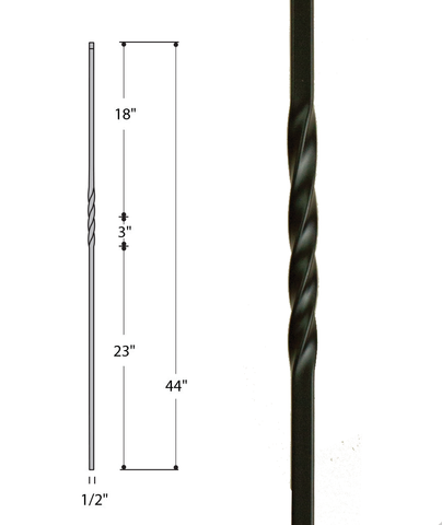 Single Twist Iron Baluster : 2550 | Stair parts