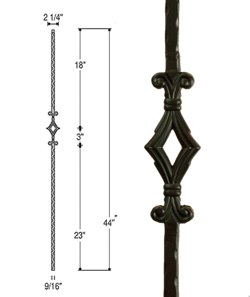 Single Window Iron Baluster : 2760 | Stair parts