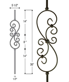 Small Scroll Iron Baluster : 2685 | Stair parts
