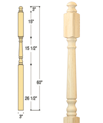 Traditional Angle Newel : C-4547 | Stair parts