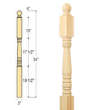 Traditional Angle/Landing Ball Top Newel : C-4556BT | Stair parts