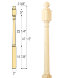 Traditional Ball Top Starting Newel : C-4040BT | Stair parts