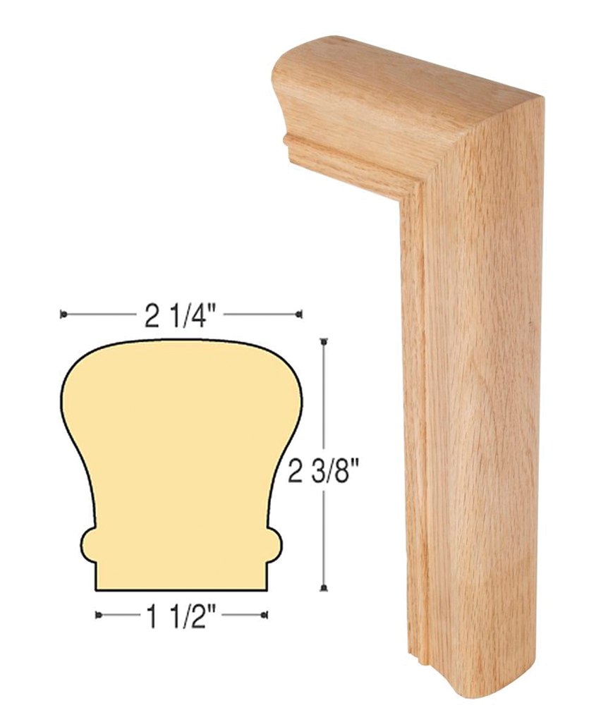 Traditional Gooseneck 2 Riser No Cap : C-7099 | Stair parts