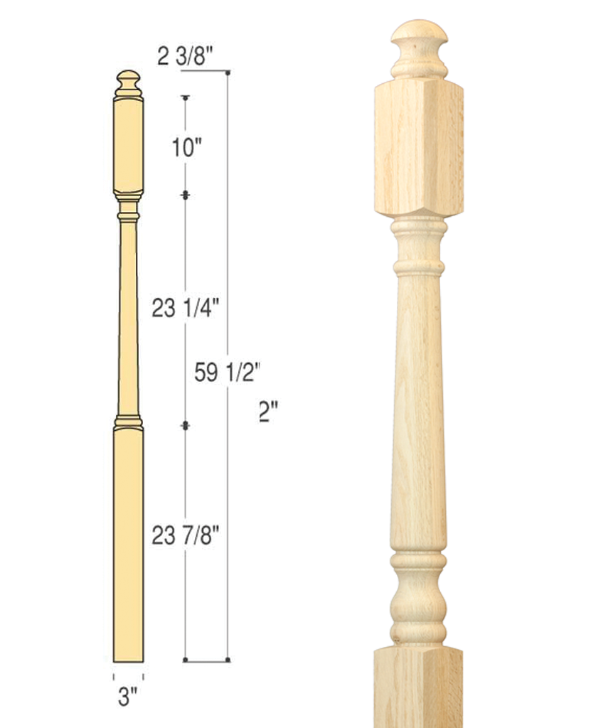 Traditional Landing Newel : C-4545 | Stair parts