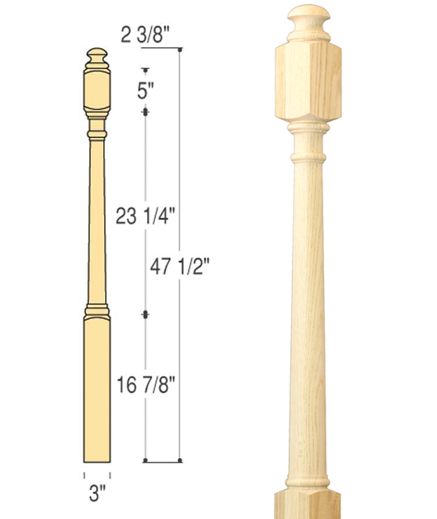 Traditional Starting Newel : C-4040 | Stair parts