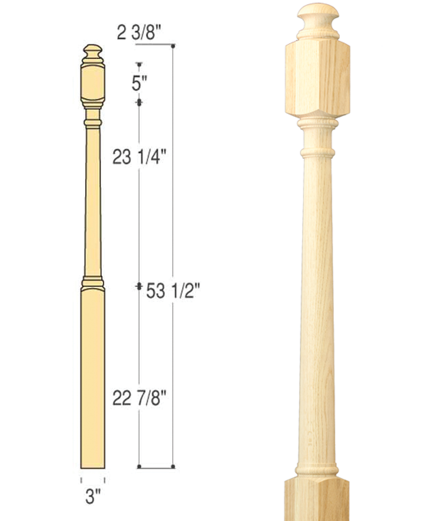 Traditional Starting Newel : C-4042 | Stair parts