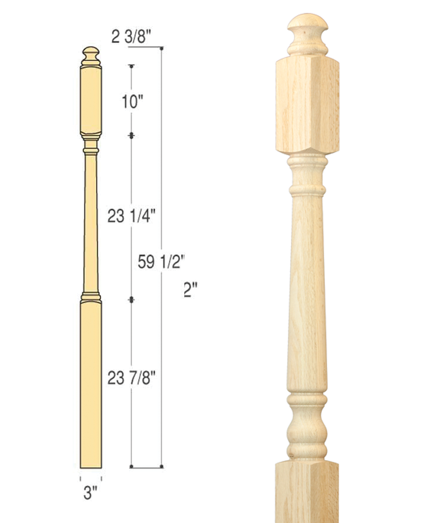 Traditional Starting Newel : C-4540 | Stair parts