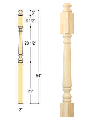 Traditional Starting Newel : C-4542 | Stair parts