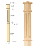 True Raised Panel Box Newel (Medium) : C-4691-RP | Stair parts