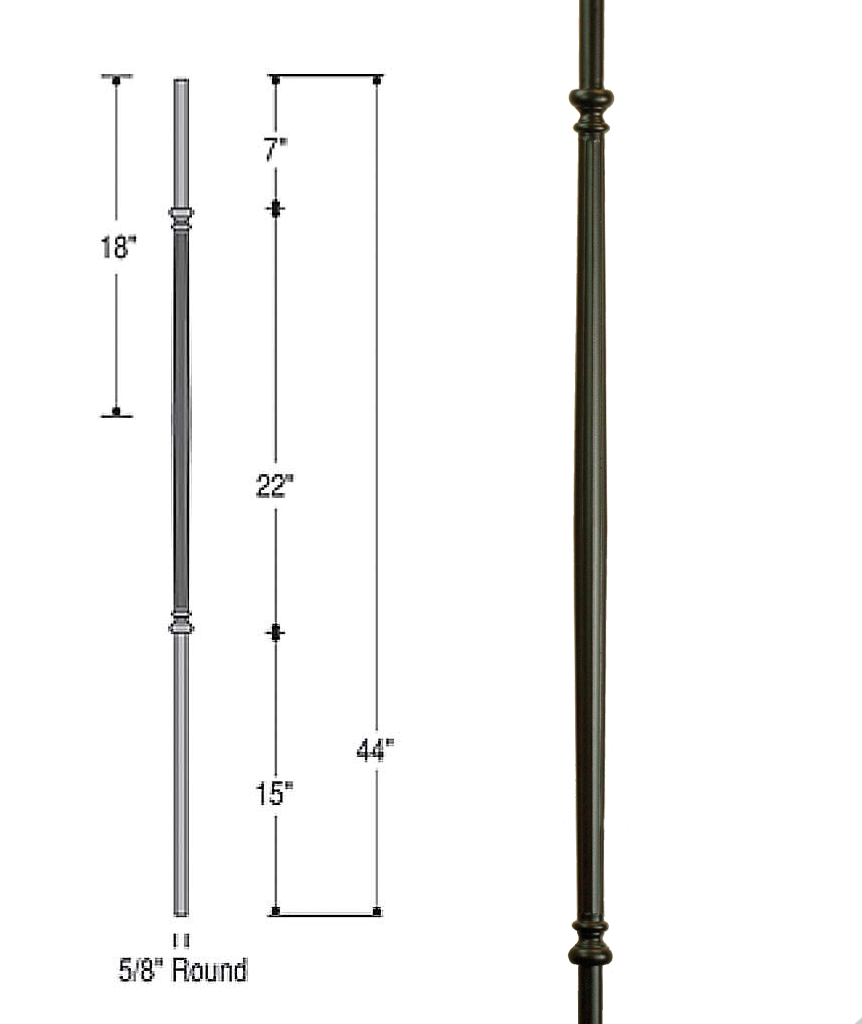 Venetian Fluted Iron Baluster : 2596 | Stair parts