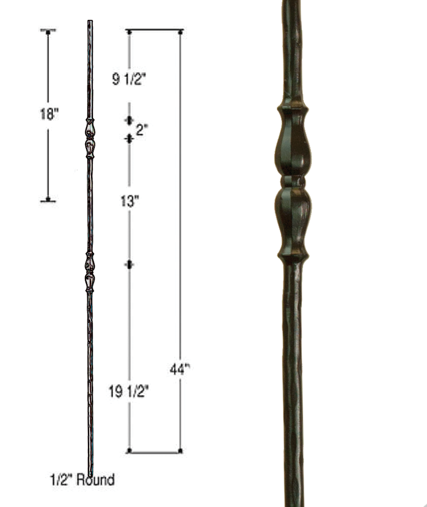 Victorian Double Urn Iron Baluster : 2771 | Stair parts
